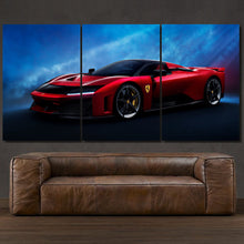 Load image into Gallery viewer, Ferrari F80 3-piece framed canvas print – premium motorsport wall art