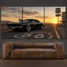 Load image into Gallery viewer, Dodge Charger R/T 1968 3-piece framed canvas print – premium motorsport wall art