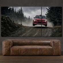 Load image into Gallery viewer, Mitsubishi Lancer Evolution WRC Rally 3-piece framed canvas print – premium motorsport wall art