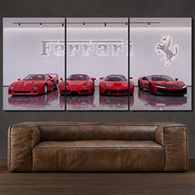 Load image into Gallery viewer, Ferrari F40 F80 Enzo LaFerrari 3-piece framed canvas print – premium motorsport wall art