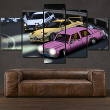 Load image into Gallery viewer, The Simpsons 5-piece framed canvas print – wall art gift for sports car enthusiasts
