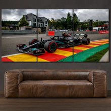Load image into Gallery viewer, F1 Formula One Mercedes Petronas Spa-Francorchamps 3-piece framed canvas print – wall art gift for Formula F1 enthusiasts.