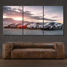 Load image into Gallery viewer, Ferrari LaFerrari McLaren P1 Bugatti Veyron Pagani Zonda Porsche 918 Spyder 3-piece framed canvas print – premium motorsport wall art