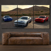 Load image into Gallery viewer, Dodge Challenger SRT R/T 3-piece framed canvas print – premium motorsport wall art