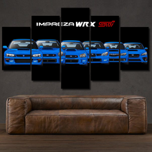 Load image into Gallery viewer, Subaru Impreza WRX STI 5-piece framed canvas print – wall art gift for sports car enthusiasts