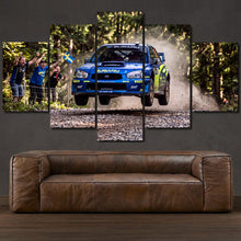 Load image into Gallery viewer, Subaru Impreza WRC Rally 5-piece framed canvas print – wall art gift for sports car enthusiasts
