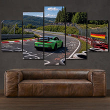 Load image into Gallery viewer, Nurburgring Nordschleife Porsche 911 GT3 RS 5-piece framed canvas print – wall art gift for sports car enthusiasts