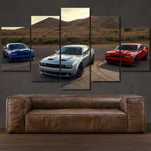 Load image into Gallery viewer, Dodge Challenger SRT R/T 5-piece framed canvas print – wall art gift for sports car enthusiasts