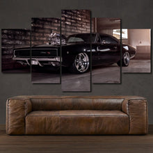 Load image into Gallery viewer, Dodge Charger R/T 1968 5-piece framed canvas print – wall art gift for sports car enthusiasts
