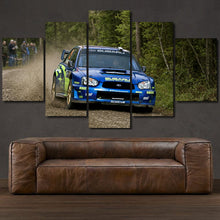 Load image into Gallery viewer, Subaru Impreza WRC Rally 5-piece framed canvas print – wall art gift for sports car enthusiasts