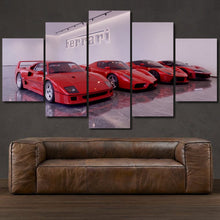 Load image into Gallery viewer, Ferrari F40 F80 LaFerrari Enzo 5-piece framed canvas print – wall art gift for sports car enthusiasts