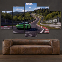 Load image into Gallery viewer, Nurburgring Nordschleife Porsche 911 GT3 RS 5-piece framed canvas print – wall art gift for sports car enthusiasts