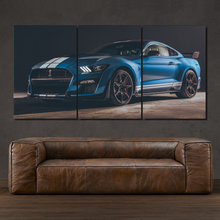 Load image into Gallery viewer, Ford Mustang Shelby GT500 3-piece framed canvas print – premium motorsport wall art